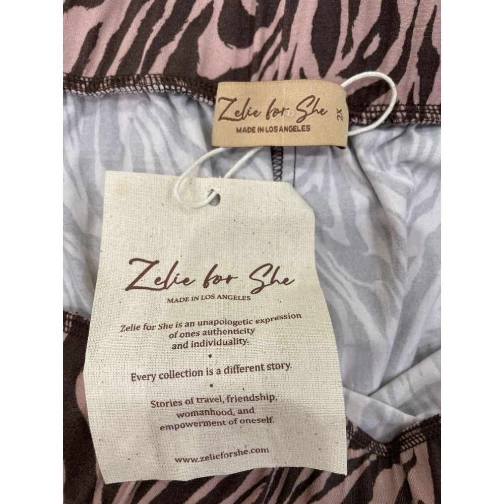 Zelie For She Sedona Leisure Wide Leg Pants Zebra Women's Size 2X - Picture 6 of 7